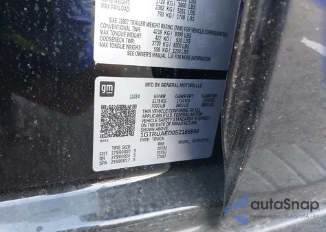 2025 GMC Sierra 1500 4Wd Standard Box Pro из США, поврежденный, VIN 1GTRUAED0SZ155854